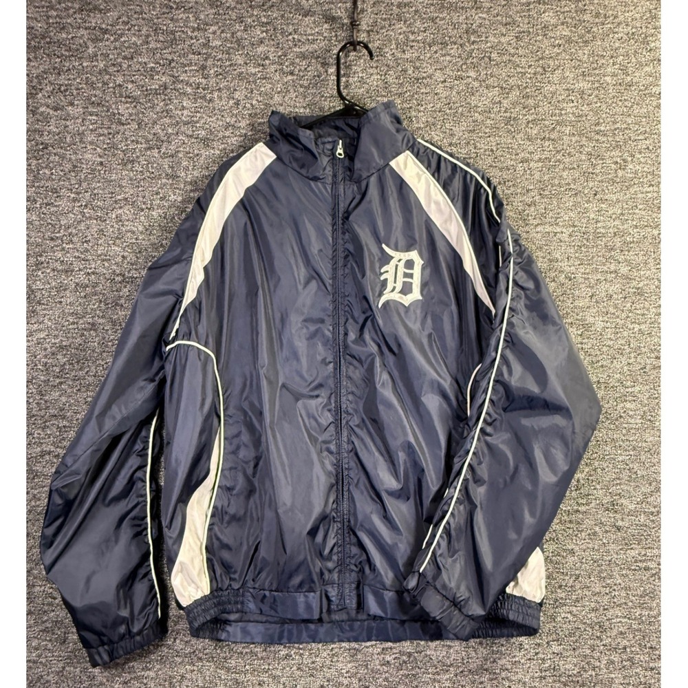 G-III Apparel Detroit Tigers MLB Windbreaker Jacket Navy Blue White Mens XL